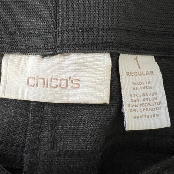 Chicos Womens Ultimate Fit Ponte Flare Leg Pants Gray Heather Pull On size 8 - Picture 8 of 12